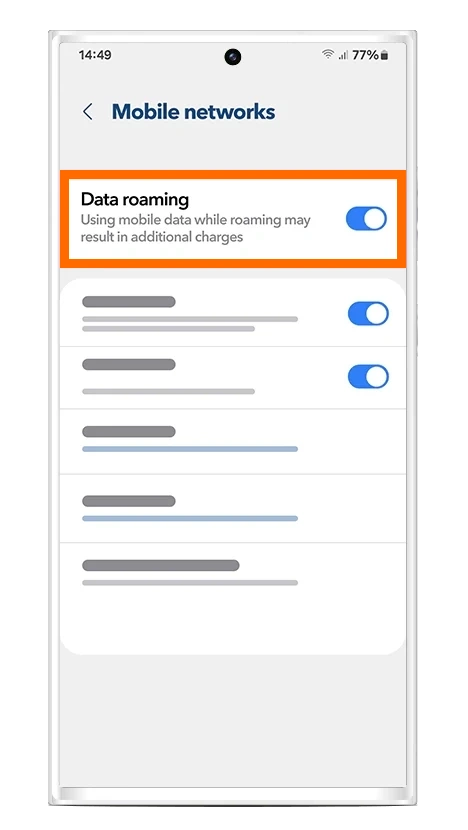 Data roaming eSIM